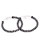 Silver Arts 925 Silver Pair Of Plain Nazariya Bracelet With Black And Crystal Beads - Diameter 4 cm
