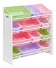 Homesmiths Toy Storage Organizer for Kids Set of 12 Pastel Bins - White