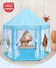 Play Nation Premium Royal Castle Blue Tent Playhouse for Kids (L130 x B130 x H133 cm)| Indoor & Outdoor Jumbo Castle Theme Play Tent with Mosquito Net Design| 6 Side Curtains Hexagon Castle Tent House for 2 Years+ Kids| Birthday Gift| BIS Certified