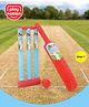 PlayNation Junior Cricket Set - Blue & Red| Full 8-Piece Cricket Kit for Kids (Bat, Stumps, Bails, Ball & Base) | Promotes Active Outdoor Play & Motor Skills | Lightweight & Sturdy