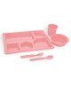 Robbox Disco Set Section Dinner PlatesTop Rack Dishwasher Safe - Pink