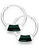 Taraash 925 Sterling-Silver Hoop Earring- Green