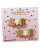 NYRA DESIGN STUDIO Pack Of 2 Bow Styled Sequin Applique Hair Clips - Golden