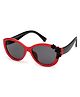 Stol'n Oval Shaped Flower Applique UV Protected Sunglass - Black Red