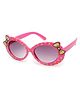 Stol'n  Polka Dots Printed Oval Shaped Bow Applique UV Protected Sunglasses - Dark Pink