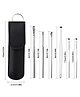 Stainless Steel Ear Wax Remover With Leather Storage Case - Pack of 6
