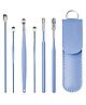 Stainless Steel Ear Wax Remover With Leather Storage Case - Pack of 6