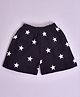Hrit 100% Cotton All Over Star Printed Shorts - Black