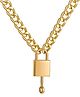 Yellow Chimes Necklace for Women and Girls Chain Necklace for Women | Golden Lock & Key Shaped Link Chain Necklace for Girls | Birthday Gift for girls and women Anniversary Gift for Wife