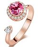 Yellow Chimes Rings for Women & Girls A5 High Grade Pink Crystal Ring Adjustable Crystal Rings Rose Gold Plated Rotating Crystal Finger Ring | Birthday Gift For Girls Anniversary Gift for Wife
