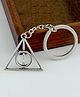 Yellow Chimes Rotating Triangle Metal Key Chain - Silver