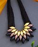 Yellow Chimes Leaf Design Multi Layered Chains Necklace - Multi Colour