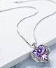 Yellow Chimes Pendant for Women and Girls A5 High Grade Purple Crystal Pendant Valentines Special Silver Toned Heart Pendant for Girls | Birthday Anniversary Gift for Wife Birthday Gift for Girls