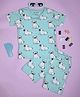 Be Awara Half Sleeves Pug Printed Tee & Shorts Set - Blue