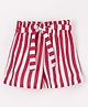 CrayonFlakes Back Elasticated & Front Tie Up Striped   Shorts - Red