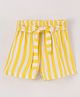 CrayonFlakes Back Elasticated & Front Tie Up Striped   Shorts - Yellow