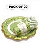 Shopping Time Green Happy Birthday Paper Plate and cups - Pack of 20