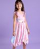 Babyhug Rayon Woven Sleeveless Fit & Flare Marble Printed Frock - Pink