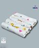 LazyToddler 100% Cotton Muslin Dino Wash Cloth Pack Of 5 - Multicolor