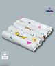 LazyToddler 100% Cotton Muslin Fox Wash Cloth Pack Of 5 - Multicolor