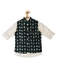 CAVIO Boys Full Sleeves  Solid Shirt With Jacquard Abstract Motif Printed Nehru Jacket -  Green