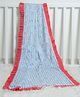 Blooming Buds Unicorn & Striped Toddler Dohar - White and Coral red