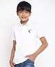 Lil Tomatoes Reindeer Placement Printed Polo Tee  -White