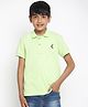 Lil Tomatoes Reindeer Placement Printed Polo Tee  - Green