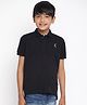 Lil Tomatoes Reindeer Placement Embroidered Polo Tee  - Black