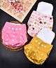 Moms Home Baby Reusable Poly Cotton Pocket Diapers With 3 Inserts Printed & Solid Pack of 3- Multicolor