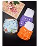 Moms Home Baby Reusable Cotton Pocket Diapers With 3 Inserts Pack of 3 - Multicolour