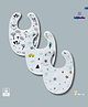 LazyToddler 100% Cotton Muslin Bibs Pack of 3 Car - White