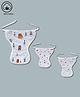 LazyToddler Muslin  Nappy Set of 3 Medium Fox Print - White