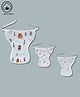 LazyToddler Muslin  Nappy Set of 3 Large  Fox Print - White