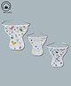 LazyToddler Muslin  Nappy Set of 3  Small   Dino Print - White