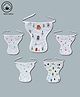 LazyToddler Muslin  Nappy Set of 5 Extra Small Fox Print -White