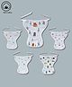 LazyToddler Muslin  Nappy Set of 5  Small  Fox Print -White