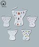 LazyToddler Muslin  Nappy Set of 5 Medium Fox Print -  White