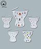 LazyToddler Muslin  Nappy Set of 5 Large  Fox Print - White