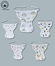 LazyToddler Muslin  Nappy Set of 5 Extra Small Rainbow Print - White