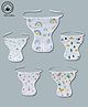 LazyToddler Muslin  Nappy Set of 5 Medium Rainbow Print - White