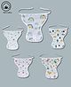 LazyToddler Muslin  Nappy Set of 5 Large Rainbow Print - White