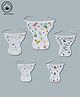 LazyToddler Muslin  Nappy Set of 5 Large  Dino Print - White