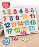 Play Nation Premium 20 pcs Wooden Number Board puzzle for Toddlers| 123 Puzzle Montessori Educational and Learning Toy | Shape Matching Puzzle |Preschool Colorful Knob and Peg Puzzle| BIS Certified| 18+ months