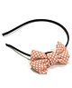 SKD Polka Dot Printed Bow Embellished Hair Band - Peach