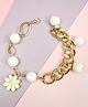 Kamule Daisy Flower Beads & Chain Bracelet - White