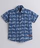 Polka Tots Half Sleeves Bicycle Printed Shirt - Blue