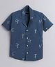 Polka Tots Half Sleeves Alphabet Printed Shirt - Blue