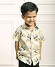 Polka Tots Half Sleeves Seamless Baby Panda With Rainbow & Cloud Printed Shirt - Cream