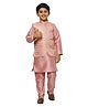 P-MARK Full Sleeves Solid Kurta & Pyjama With Seamless Block Design Detailed Jacket - Pink